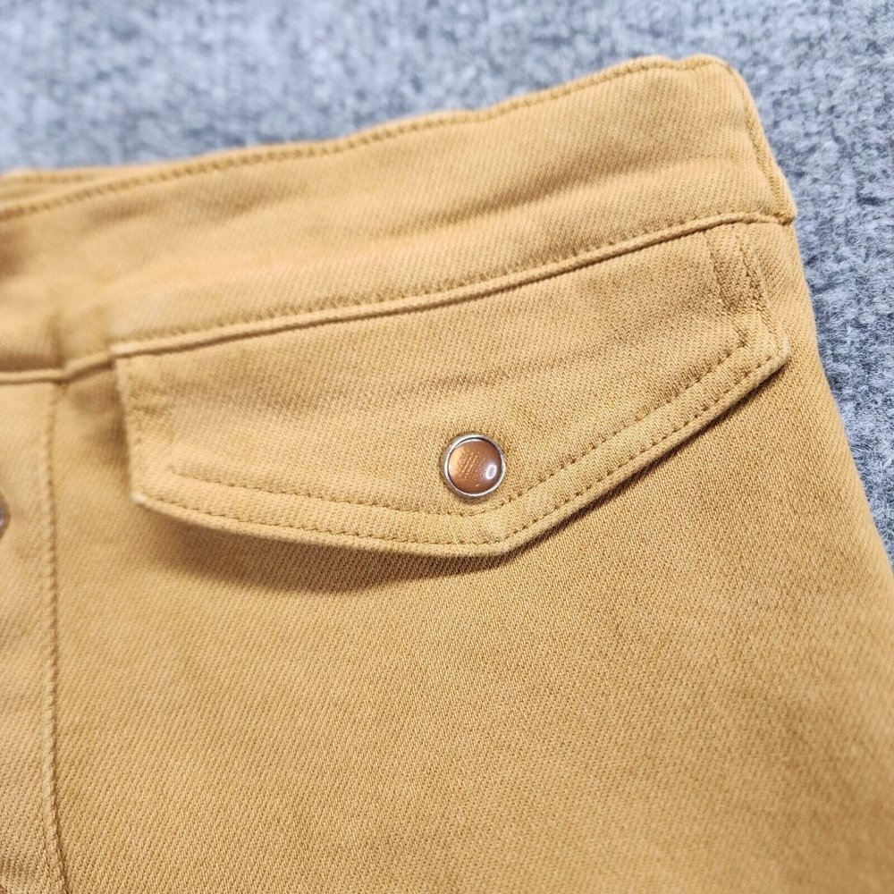 Gestuz Mustard Yellow Button-front Midi Maxi Skirt Pockets 100%‎ Cotton 36 US 4 - Picture 4 of 12
